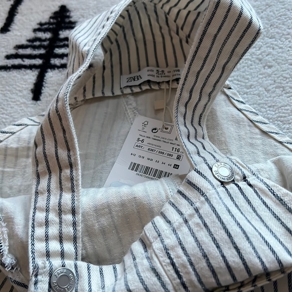 NWT Zara Striped Denim Overalls - Picture 4 of 5